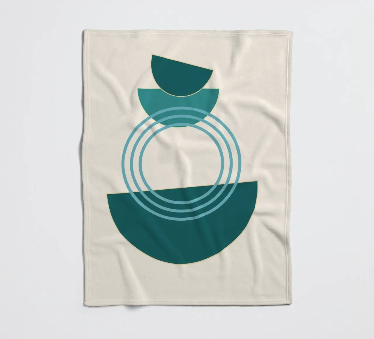 Abstract circles - Modern semi-circle design fleece blanket by Casa Calm
