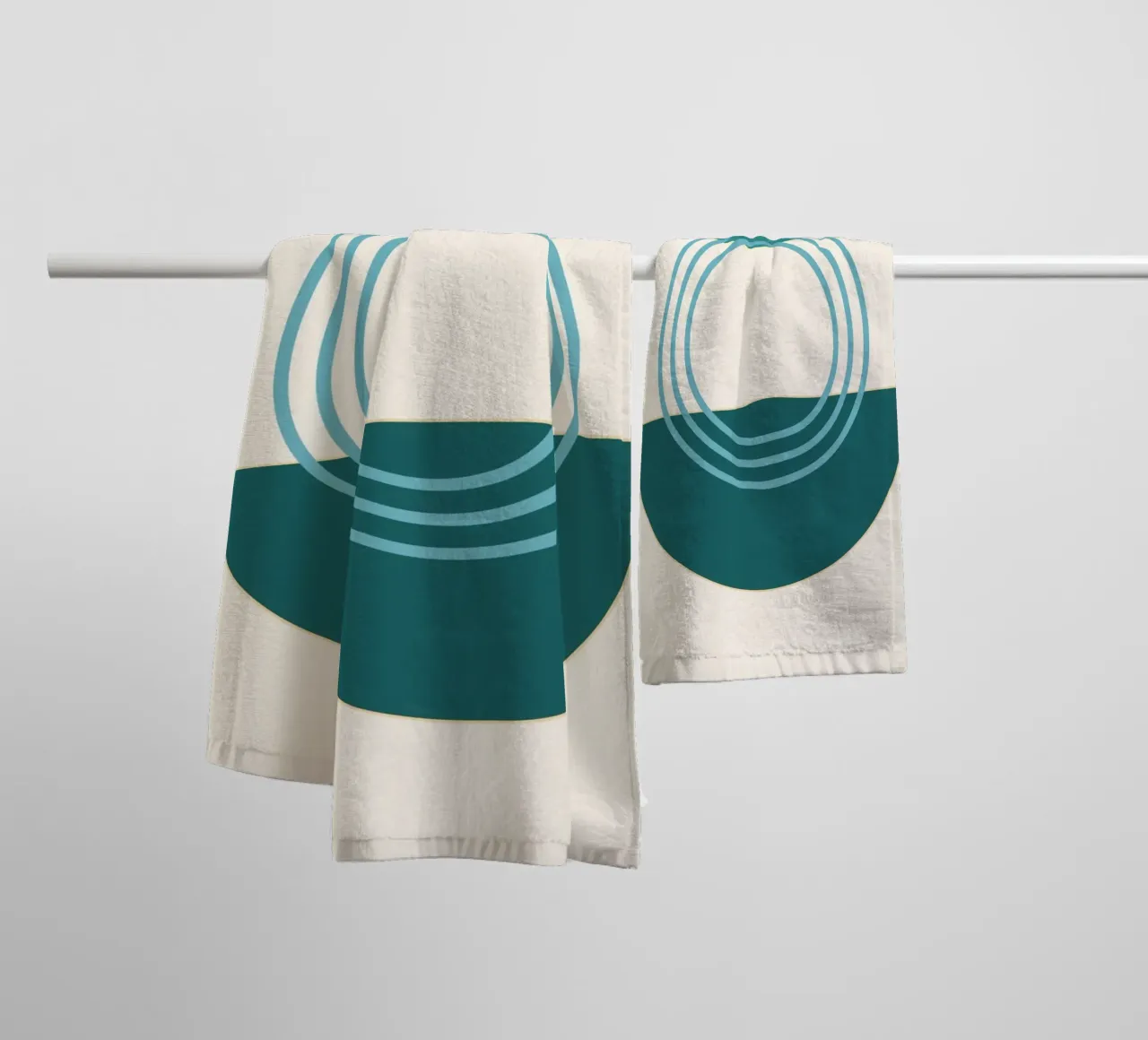 Abstract circles - Modern semi-circle design towel by Casa Calm