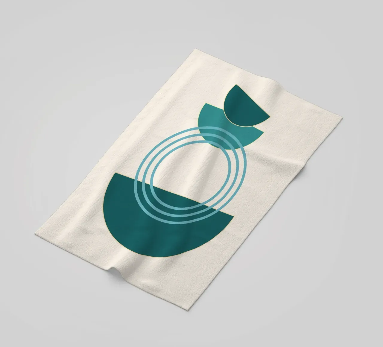 Abstract circles - Modern semi-circle design beach towel by Casa Calm