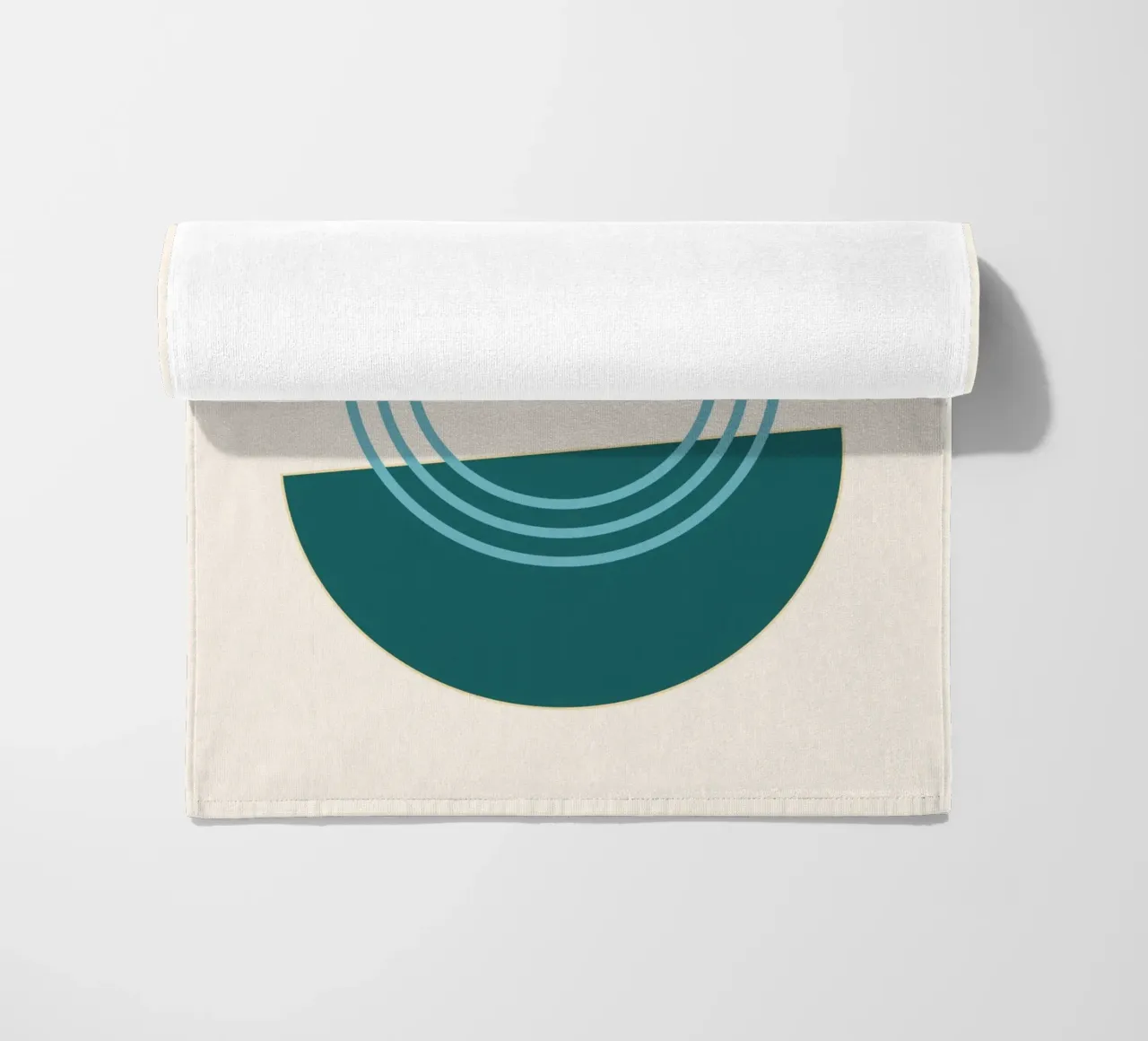 Abstract circles - Modern semi-circle design beach towel by Casa Calm