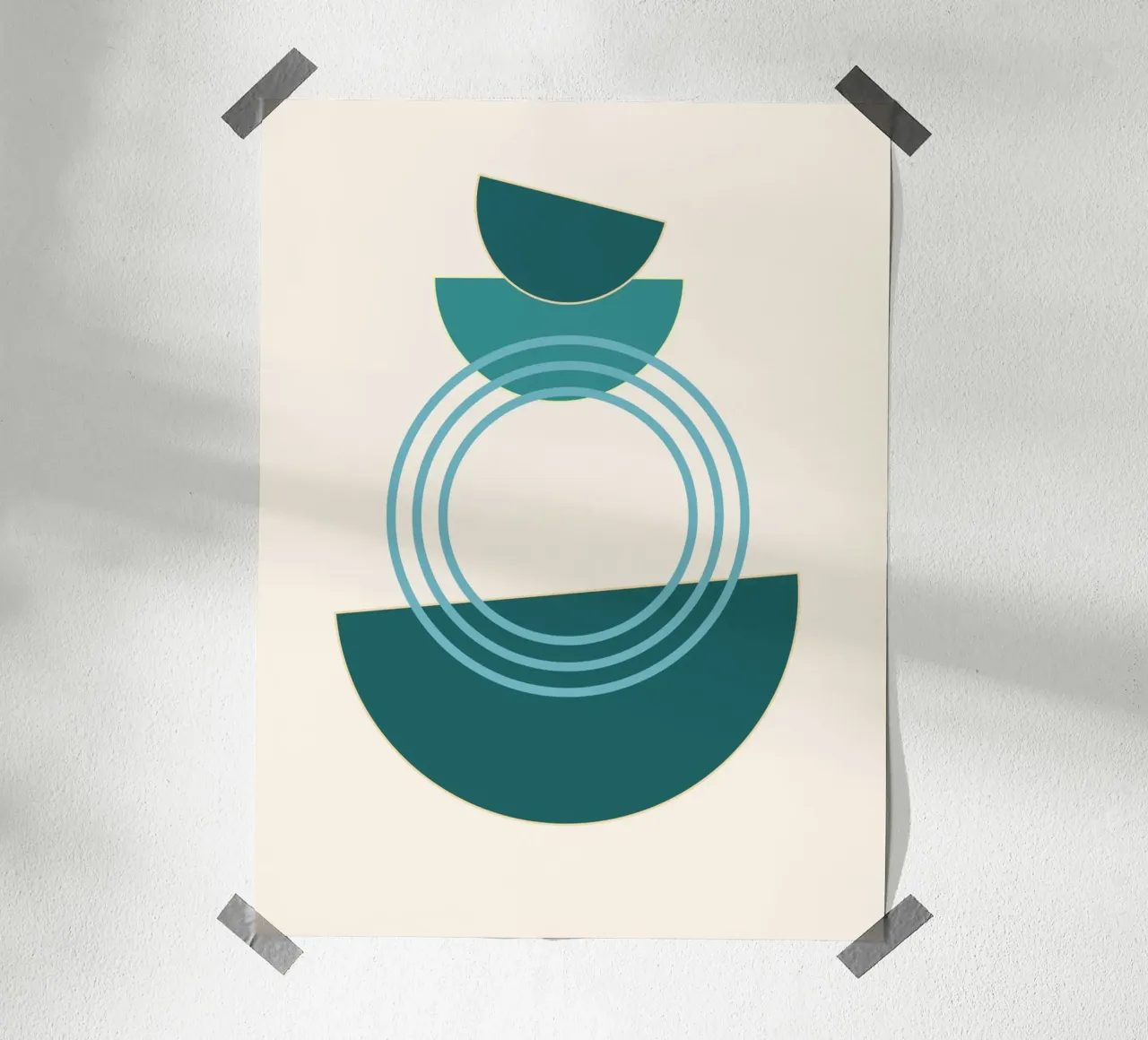 Abstract circles - Modern semi-circle design hahnemühle by Casa Calm