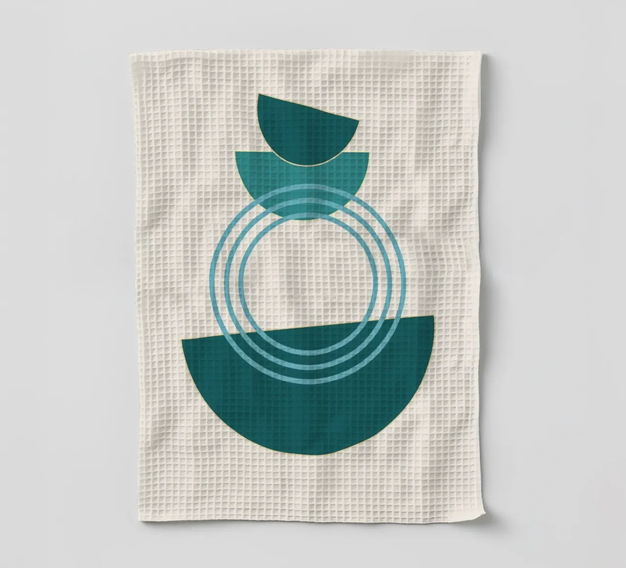 Abstract circles - Modern semi-circle design tea towel by Casa Calm