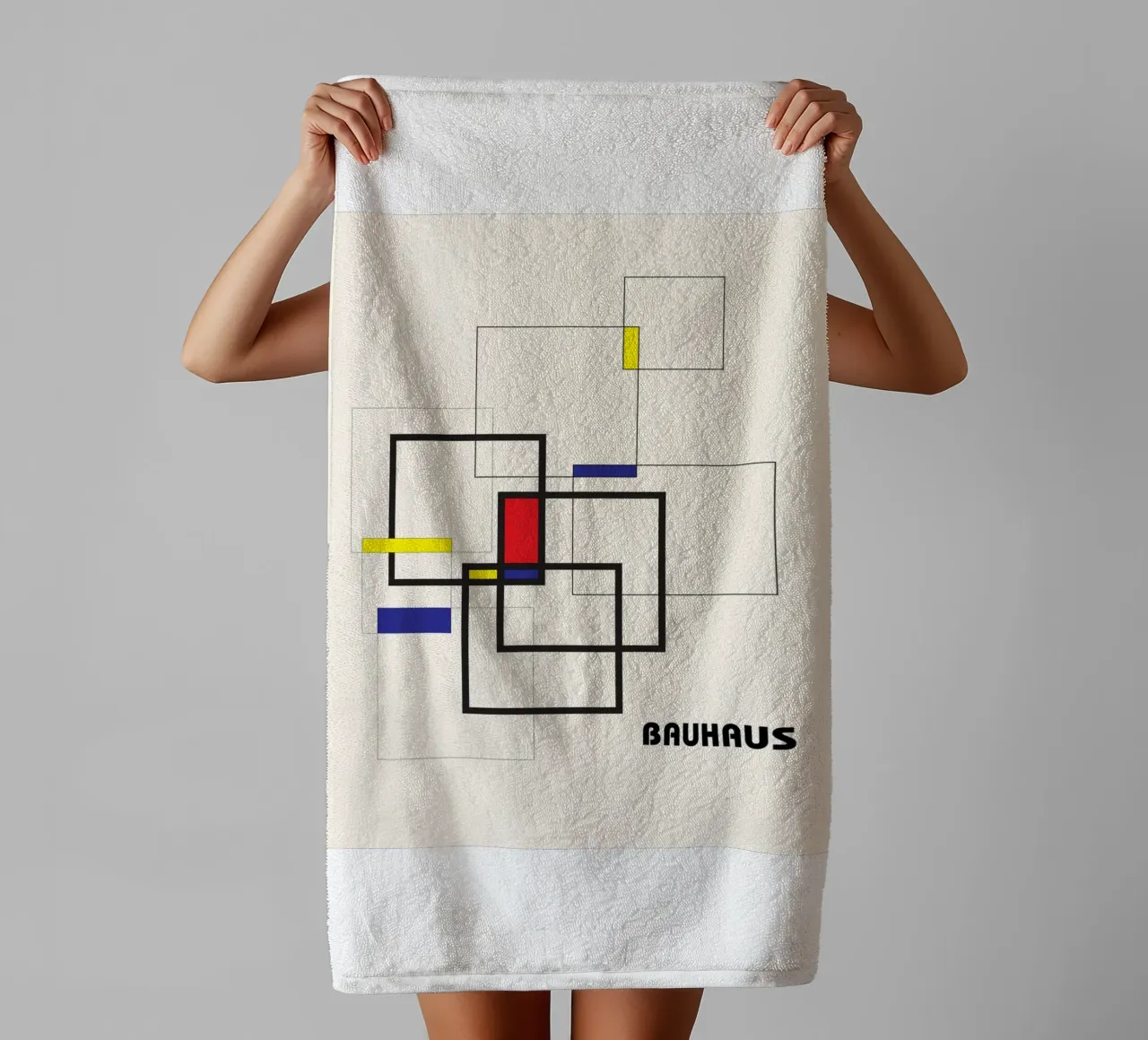 Bauhaus Line Art - Abstract Geometry Modern towel by Casa Calm