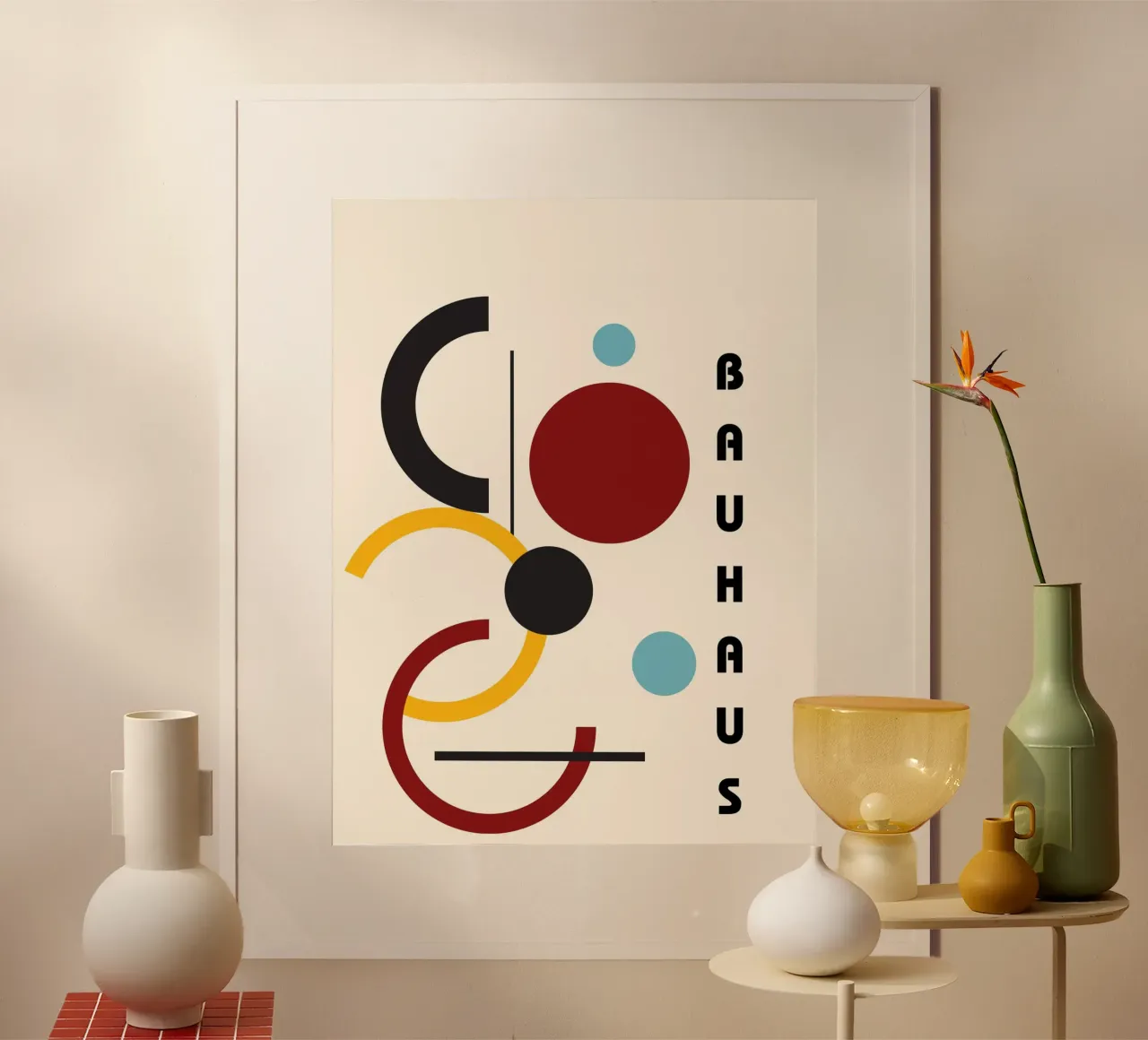 Poster grafico Bauhaus - Arte geometrica moderna poster con telaio in plastica da Casa Calm