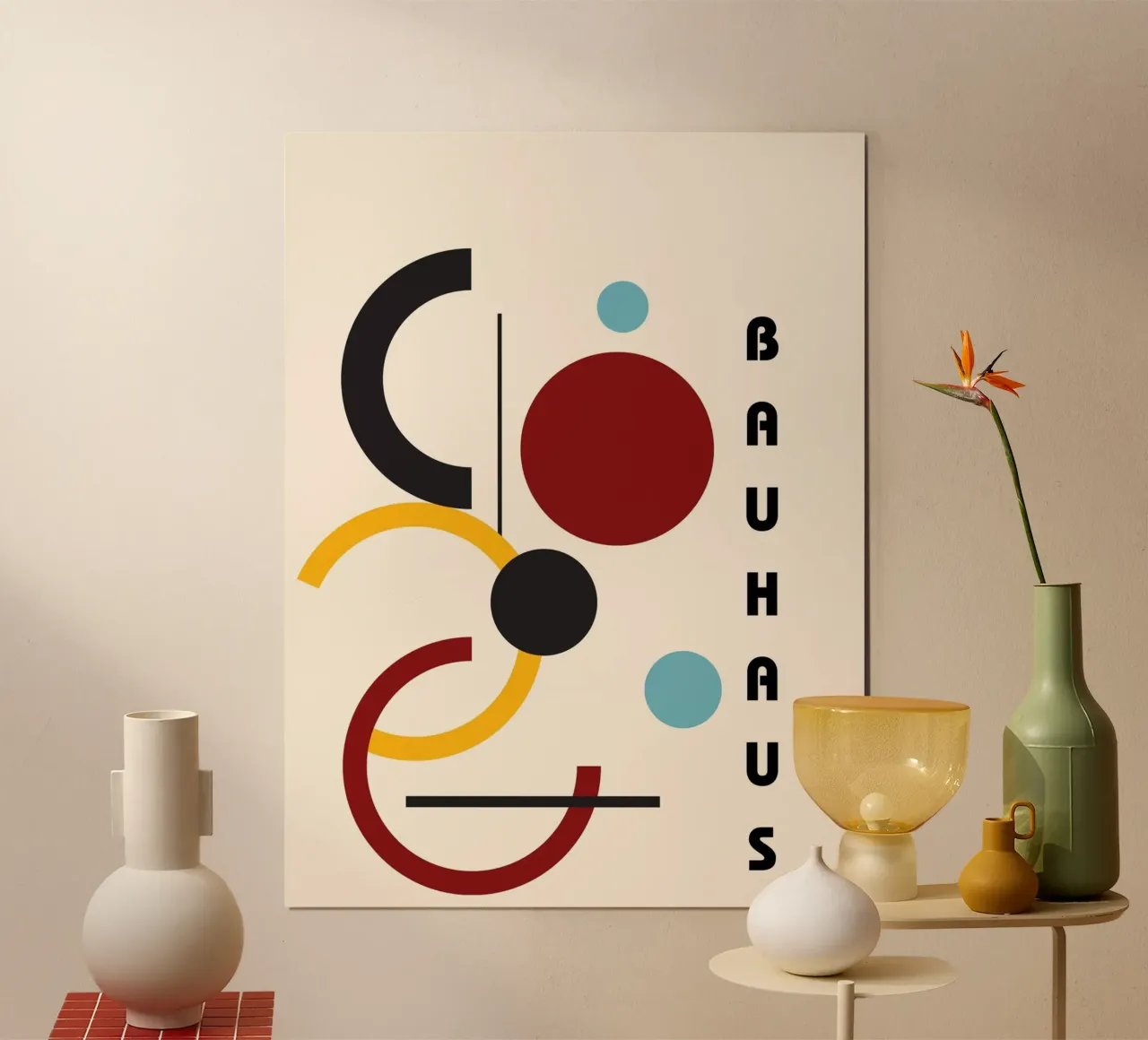 Poster grafico Bauhaus - Arte geometrica moderna poster con telaio in plastica da Casa Calm