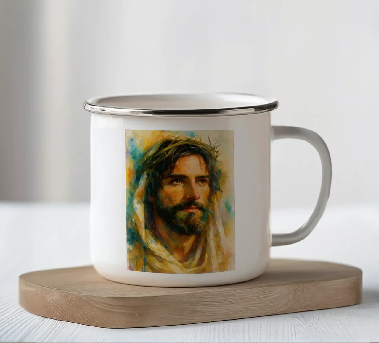 Gesù Cristo tazza in smalto da kadilans