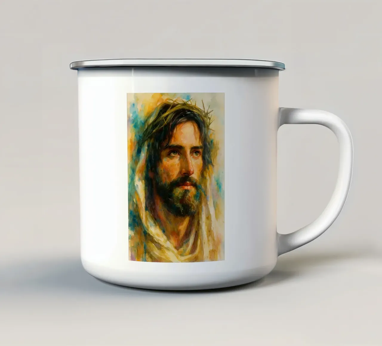 Gesù Cristo tazza in smalto da kadilans