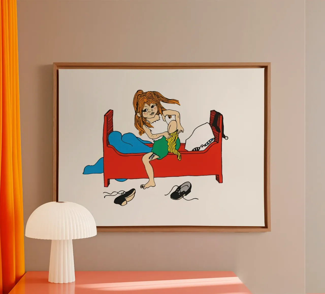 Pippi ochtendroutine canvas met Baklijst van Earl Beeman