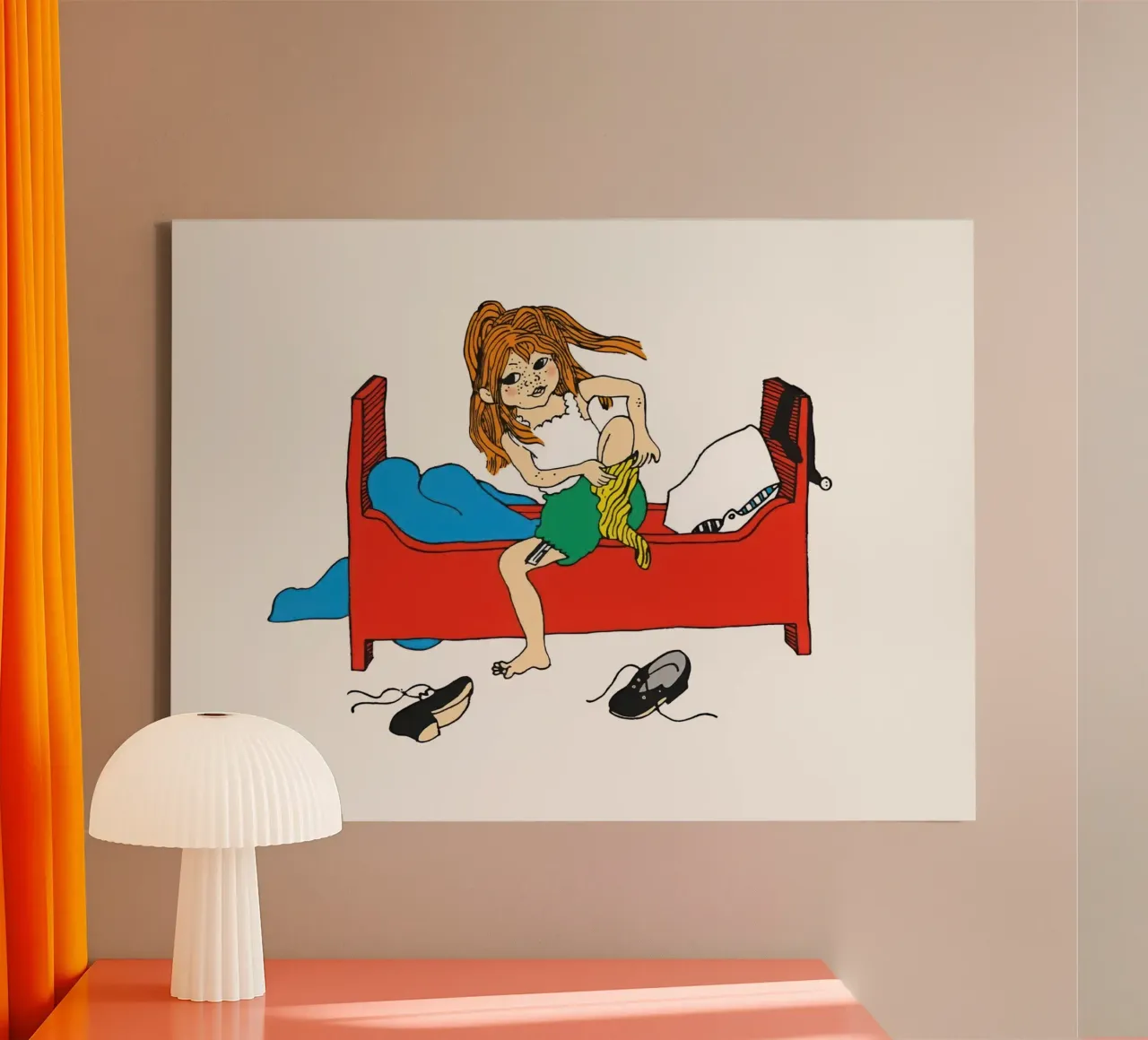 Pippi ochtendroutine canvas met Baklijst van Earl Beeman