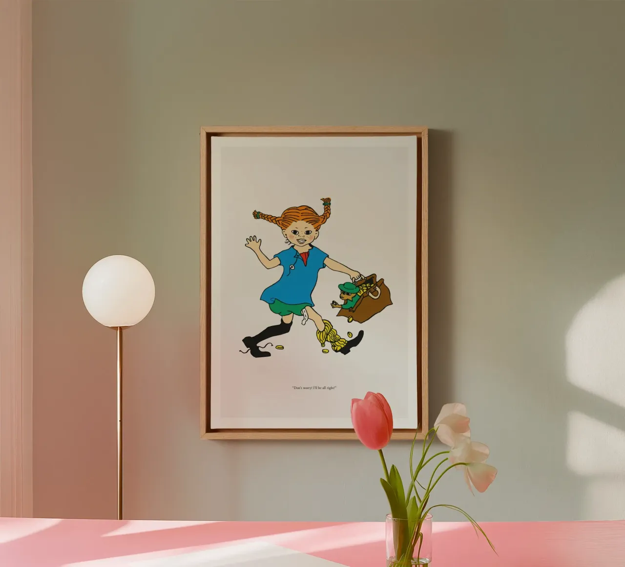 Pippi sta bene tela con Cornice a cassetta da Earl Beeman