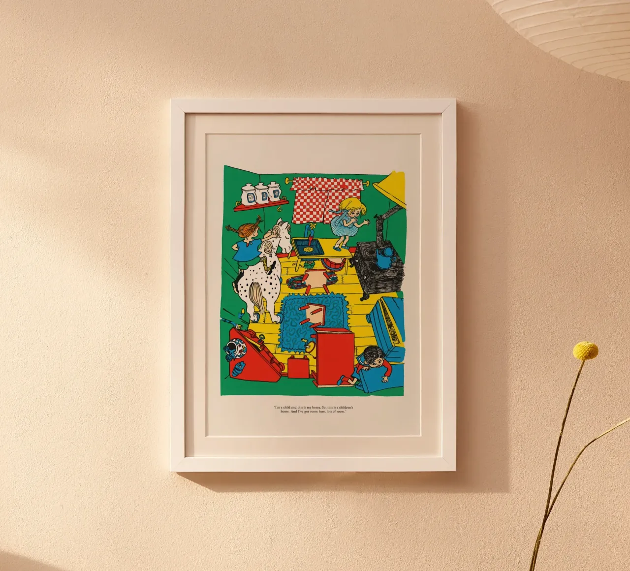 Casa Pippi poster con telaio in legno da Earl Beeman