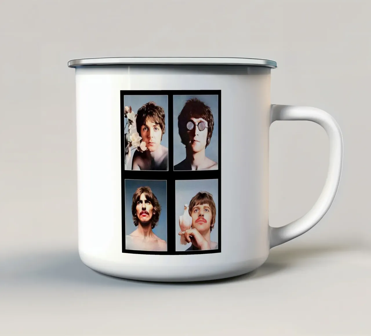 Incontrare i Beatles dal vivo tazza in smalto da nabcu