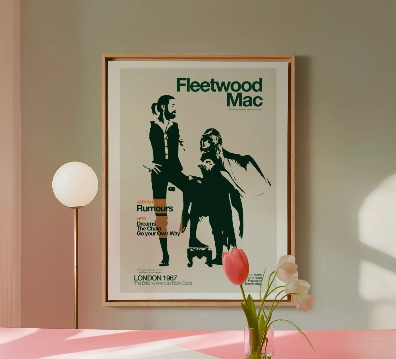 Rumours Album Fleetwood Mac tela con Cornice a cassetta da mbapesartur