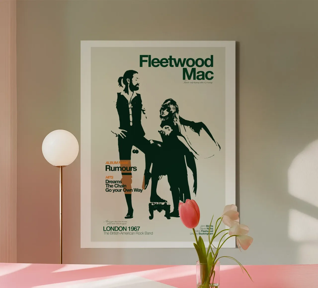Rumours Album Fleetwood Mac tela con Cornice a cassetta da mbapesartur