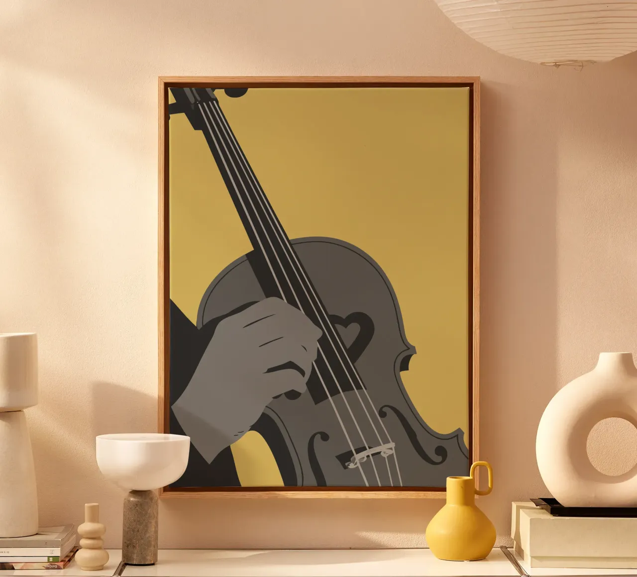 Tocar el violín lienzo con Marco flotante de MUSIC EDITION