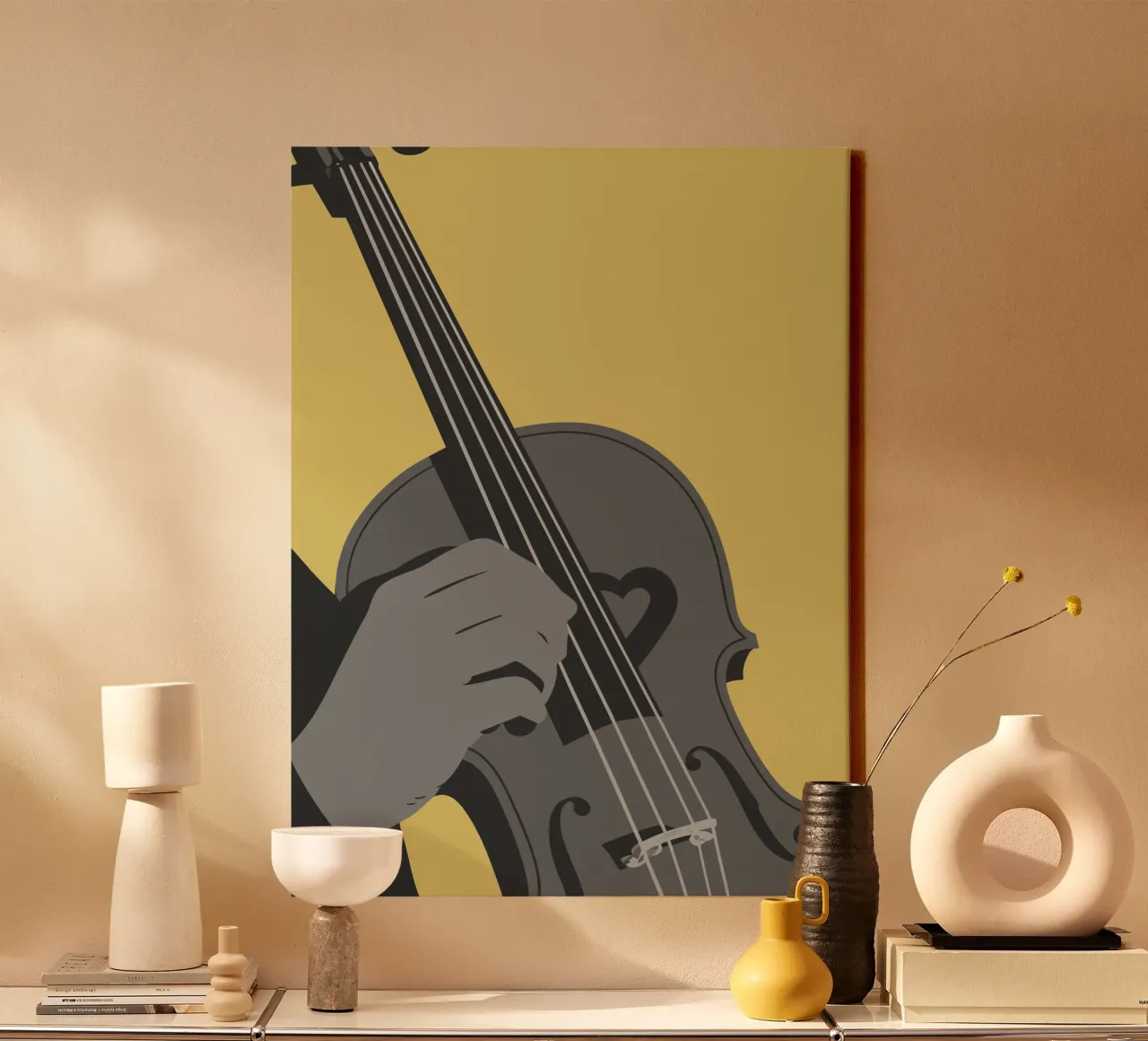 Tocar el violín lienzo con Marco flotante de MUSIC EDITION