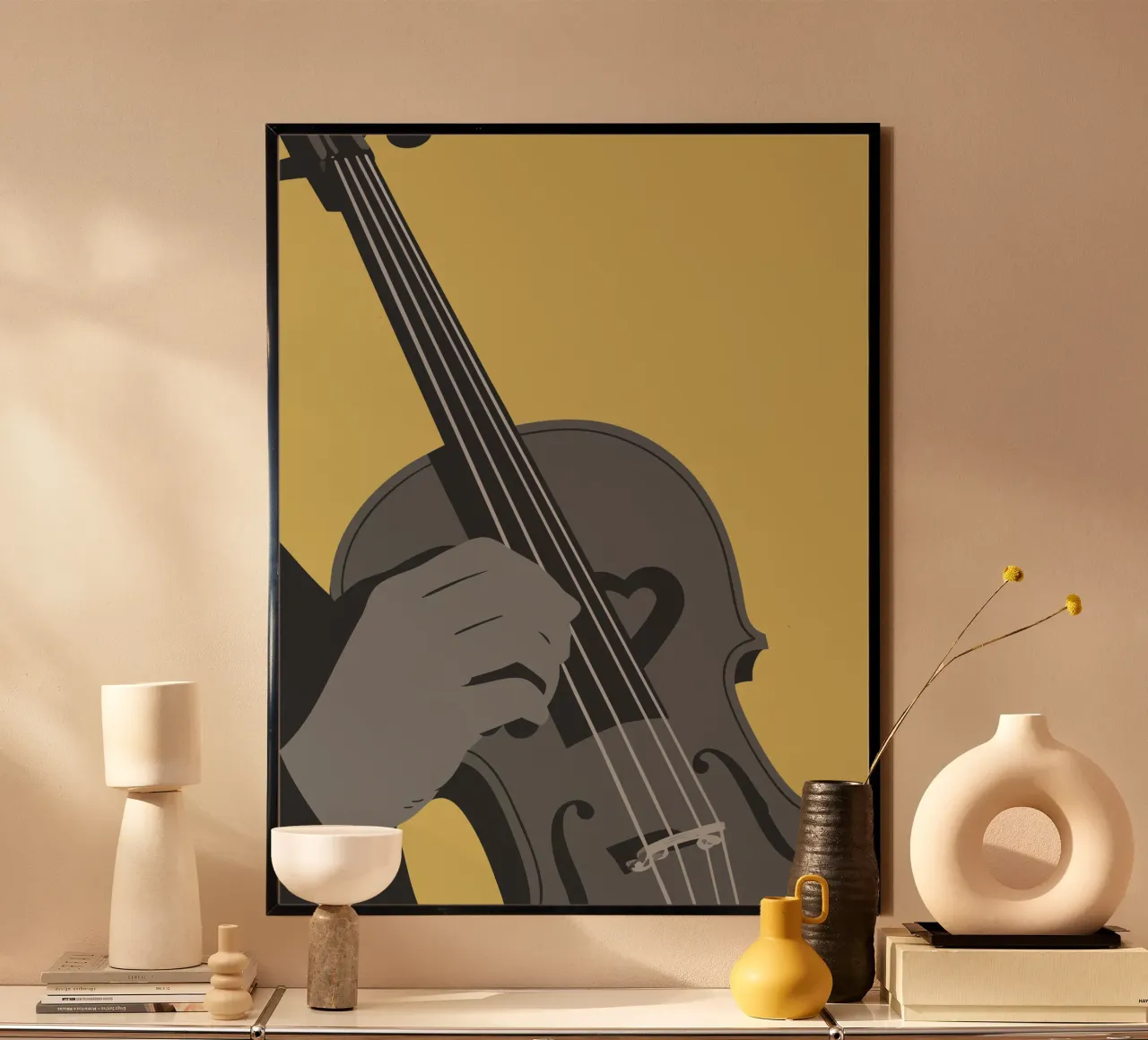 Suonare il violino poster con telaio in alluminio da MUSIC EDITION