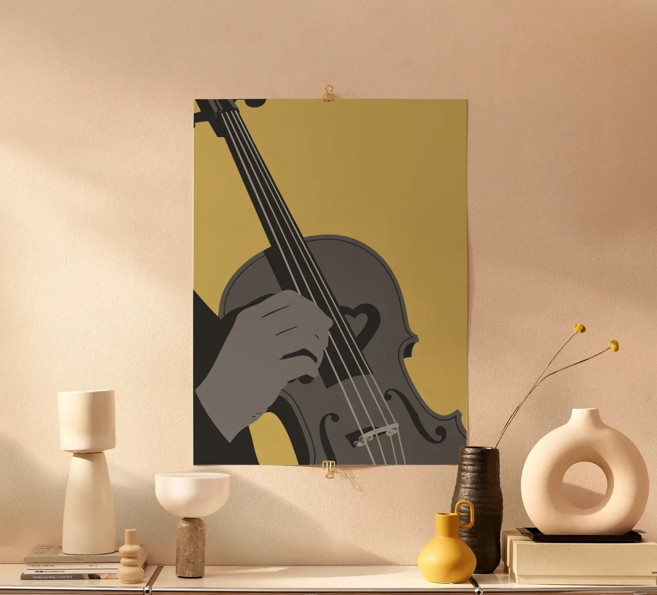 Suonare il violino poster con telaio in alluminio da MUSIC EDITION