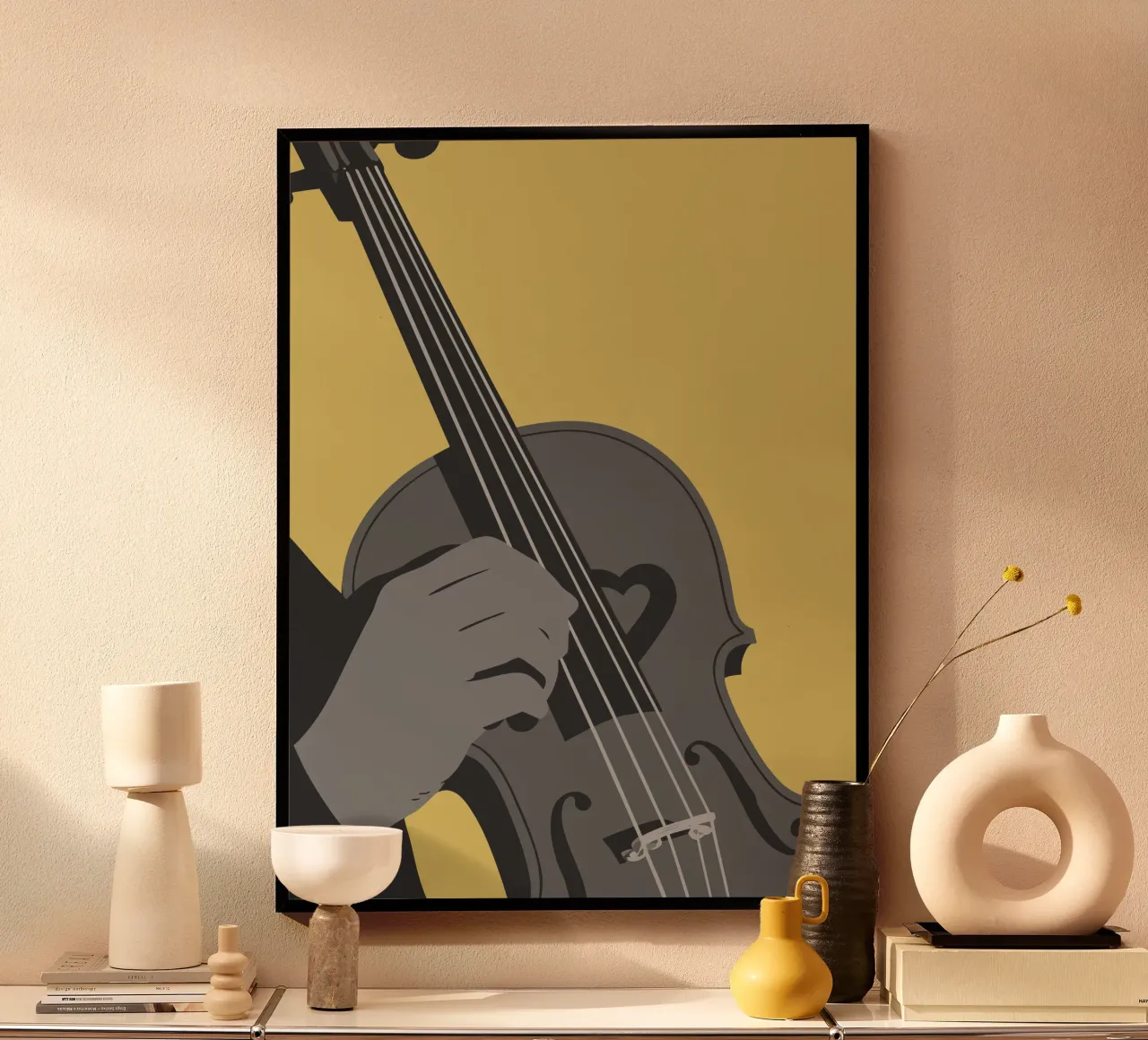 Suonare il violino poster con telaio in alluminio da MUSIC EDITION