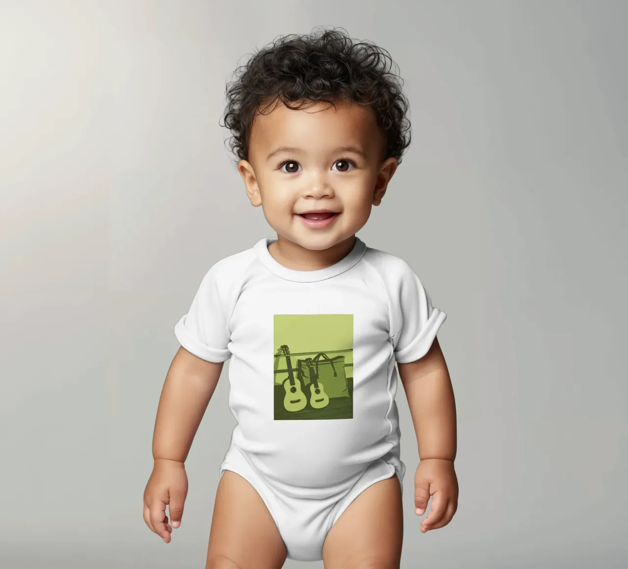 Twee gitaren babyrompertje korte mouwen van MUSIC EDITION