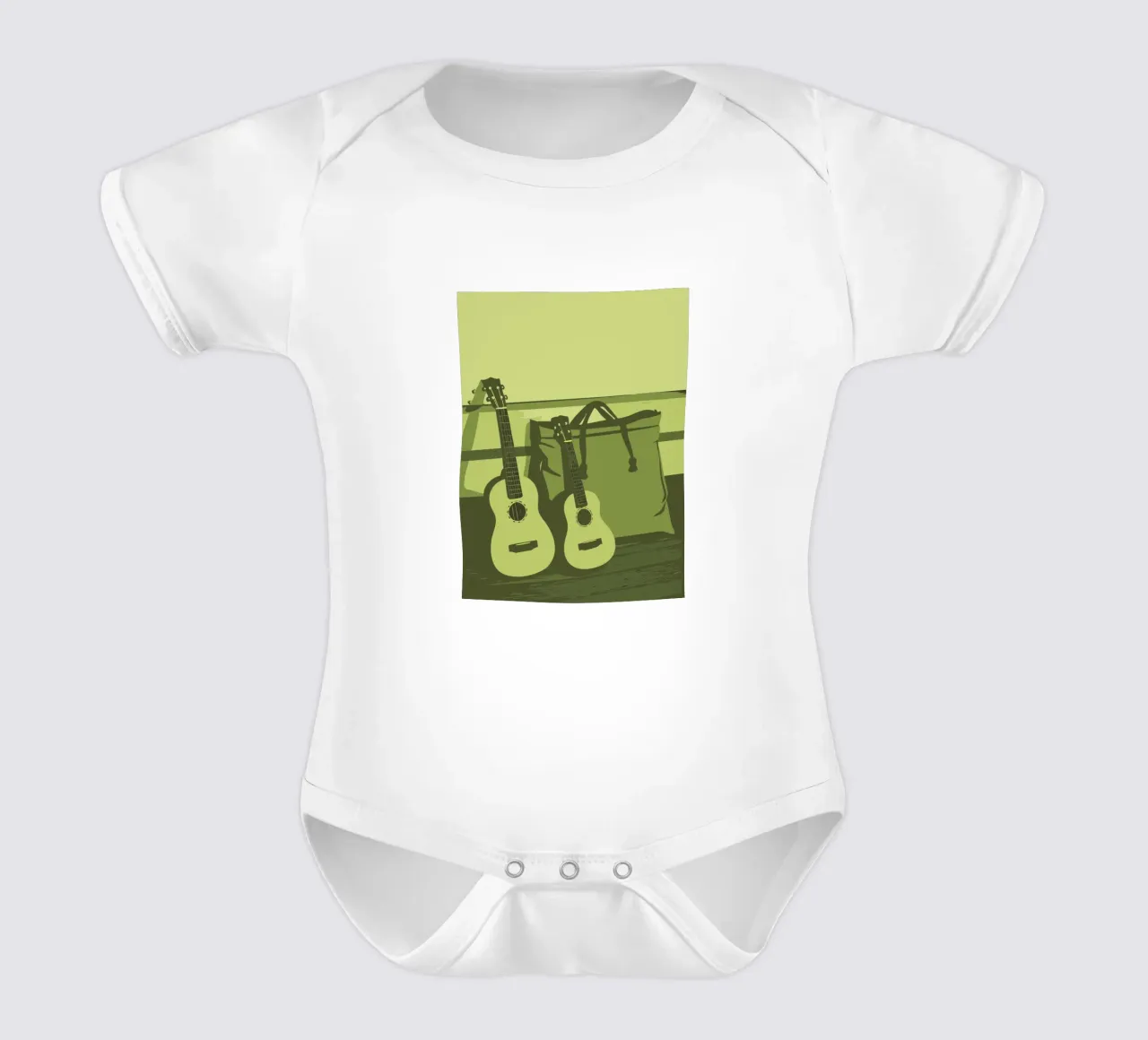 Twee gitaren babyrompertje korte mouwen van MUSIC EDITION