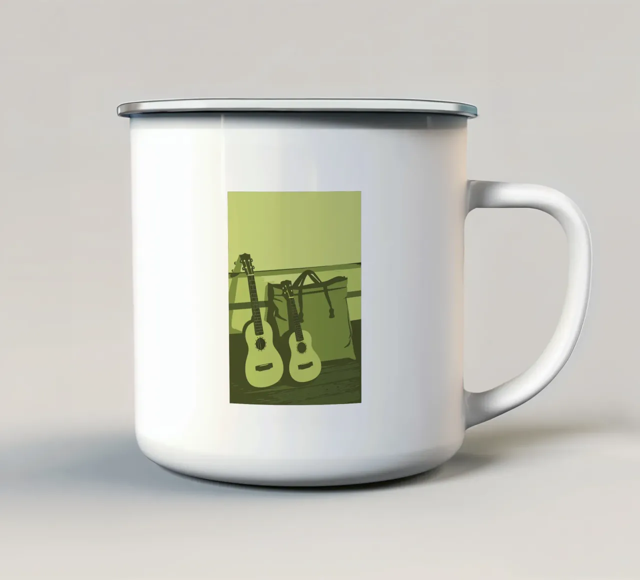 Due chitarre tazza in smalto da MUSIC EDITION