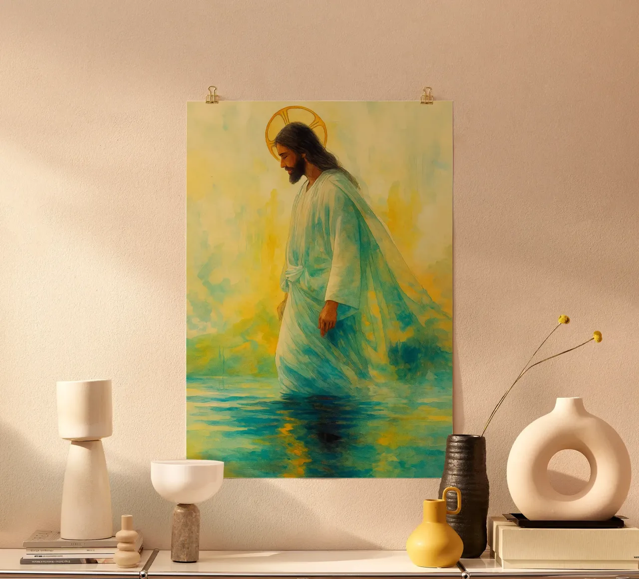 Gesù che cammina sull'acqua poster da kadilans