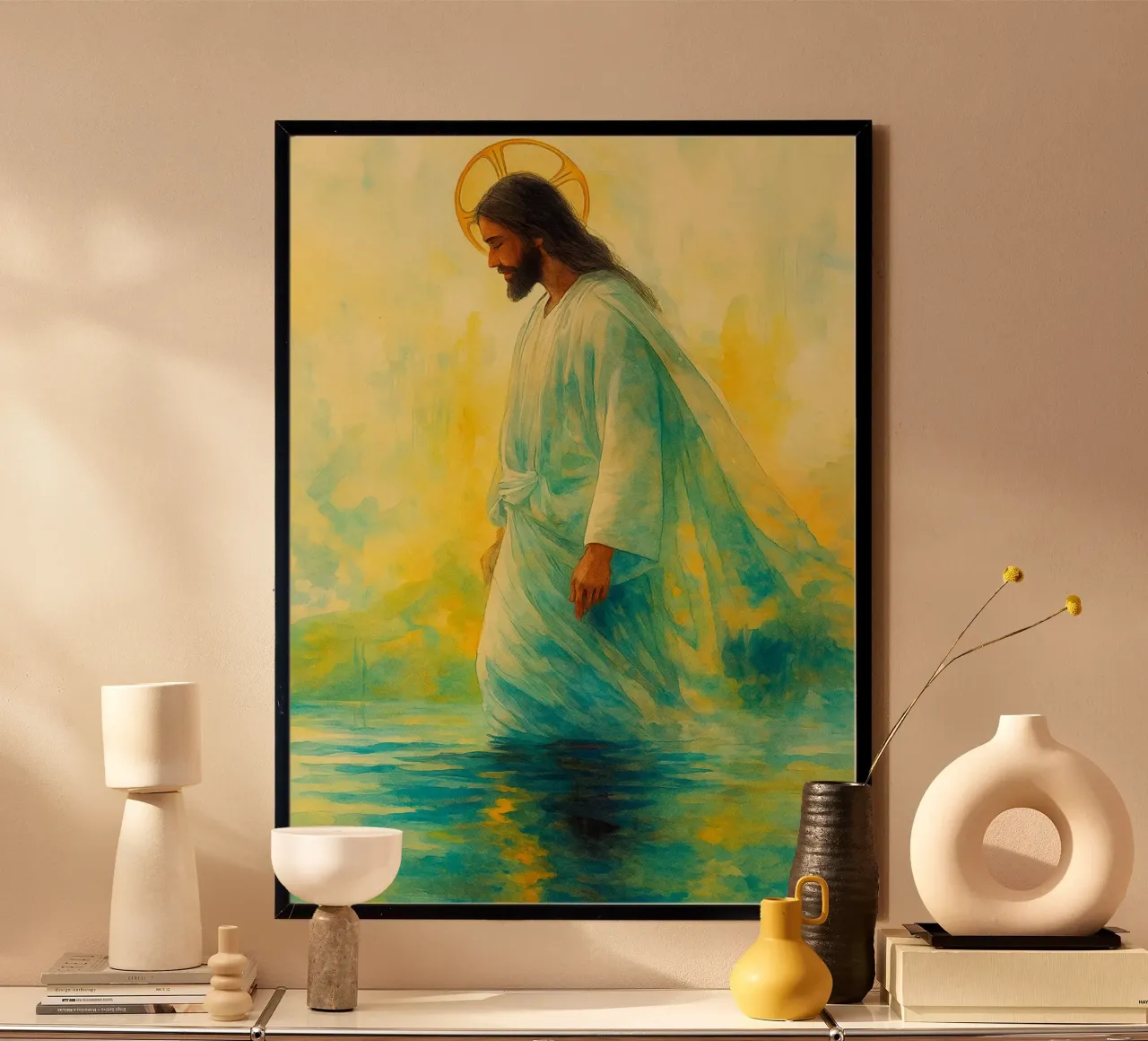 Gesù che cammina sull'acqua poster da kadilans