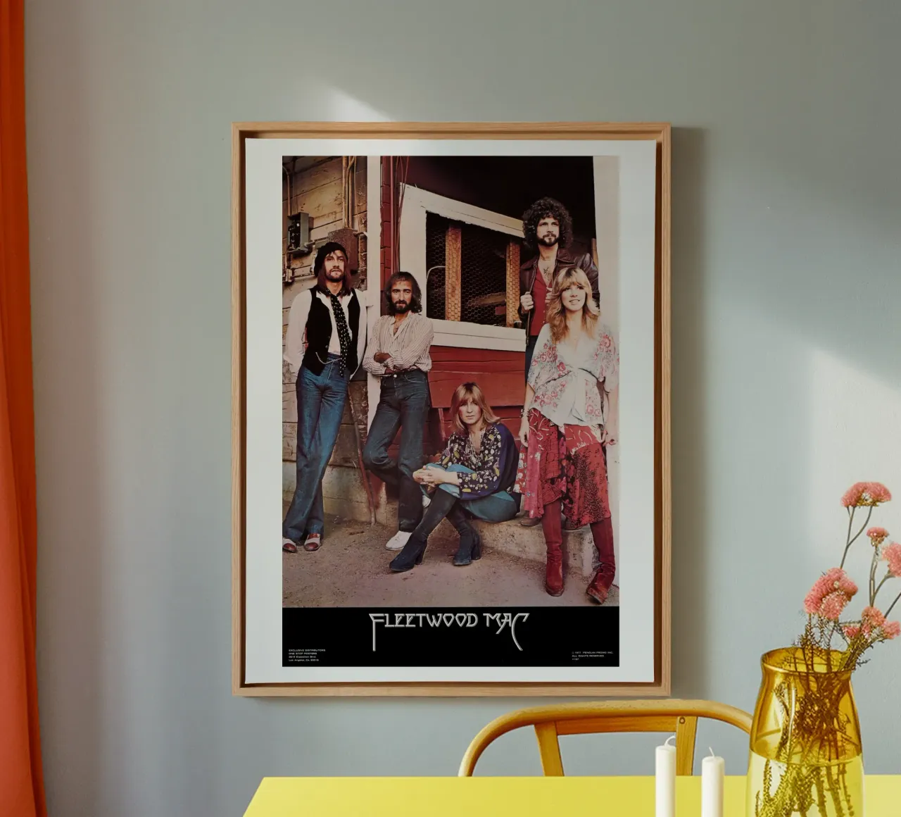 Ritratto d'epoca della band leggende Fleetwood Mac tela con Cornice a cassetta da mbapesartur