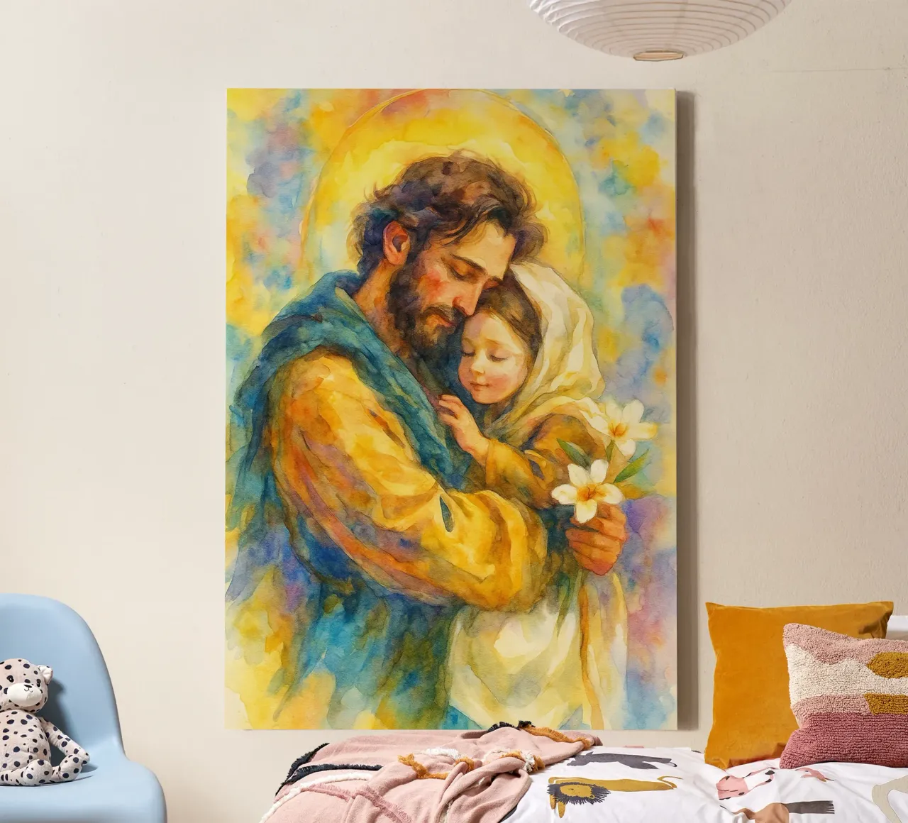 San Giuseppe Cattolico tela con Cornice a cassetta da kadilans