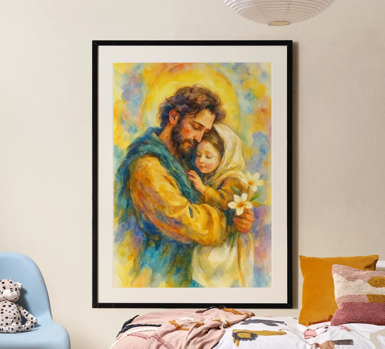 San Giuseppe Cattolico poster con telaio in alluminio da kadilans