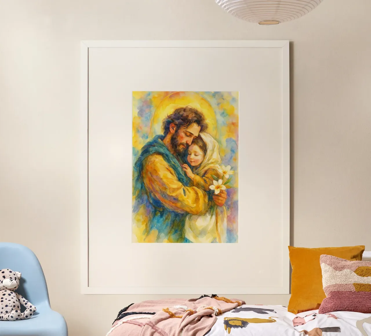 San Giuseppe Cattolico poster con telaio in alluminio da kadilans