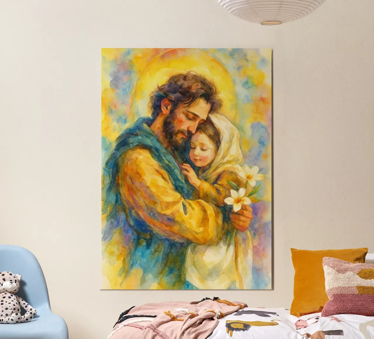 San Giuseppe Cattolico poster con telaio in alluminio da kadilans