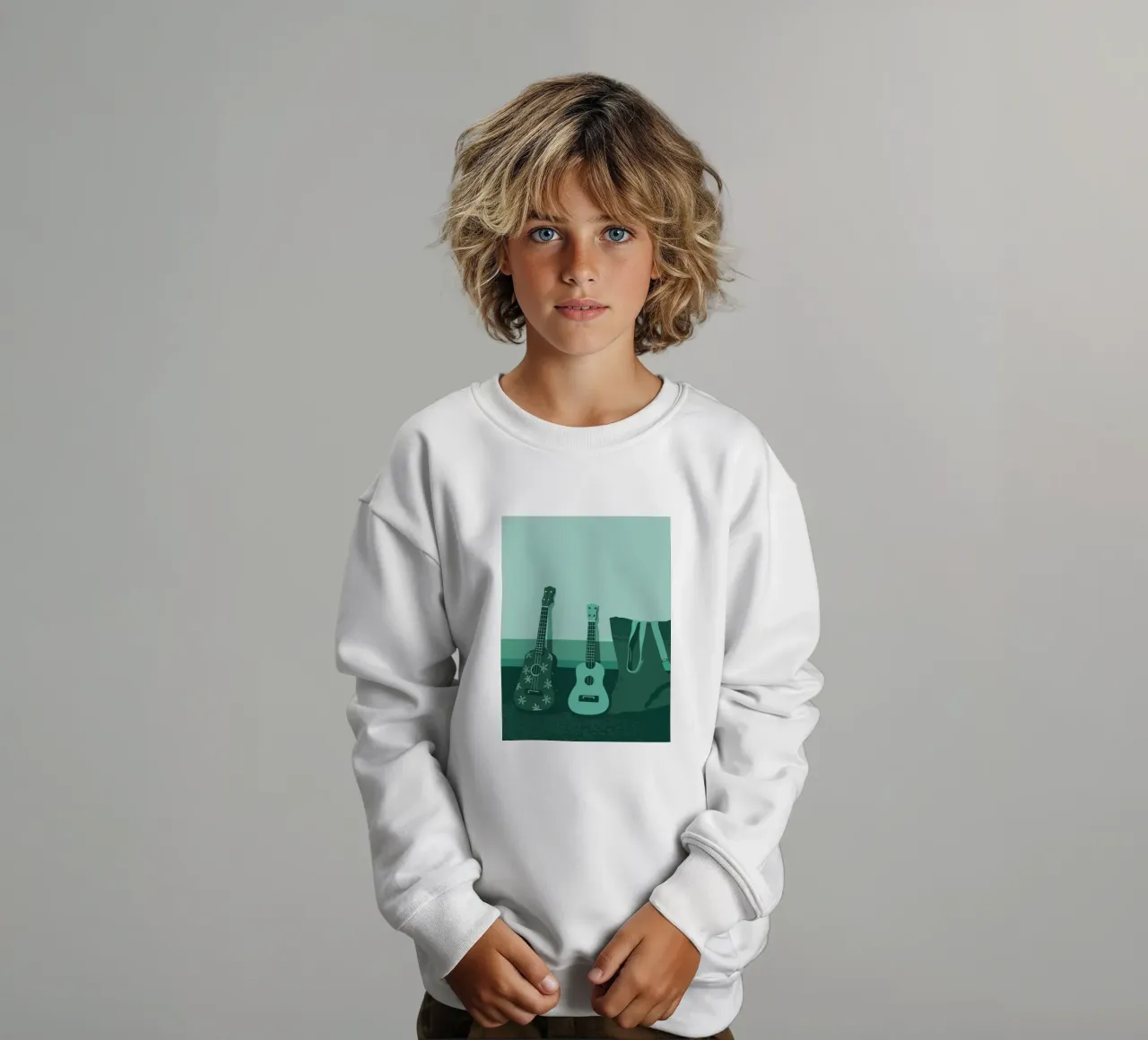 Due chitarre felpa bambino da MUSIC EDITION