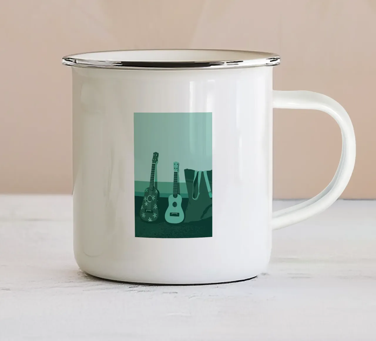 Due chitarre tazza in smalto da MUSIC EDITION