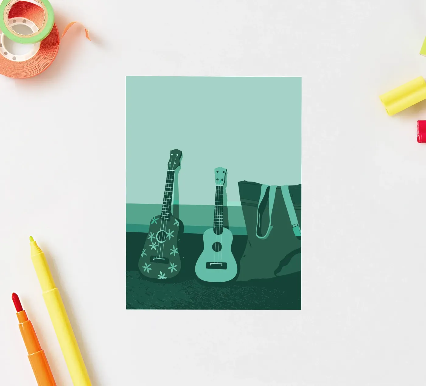 Twee gitaren sticker van MUSIC EDITION