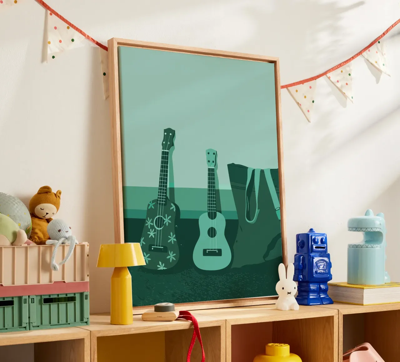Twee gitaren canvas met Baklijst van MUSIC EDITION