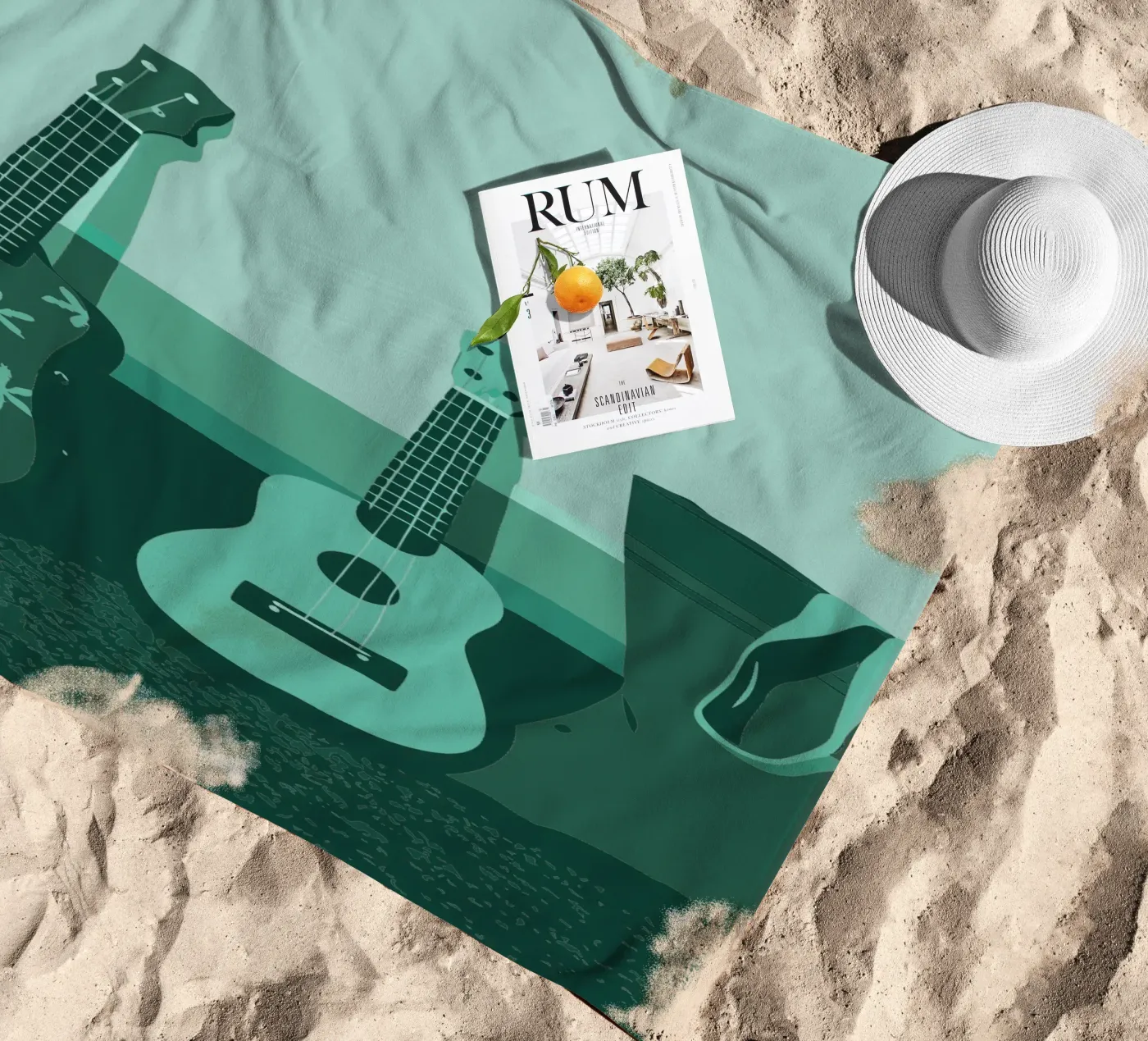 Twee gitaren strandhanddoek van MUSIC EDITION