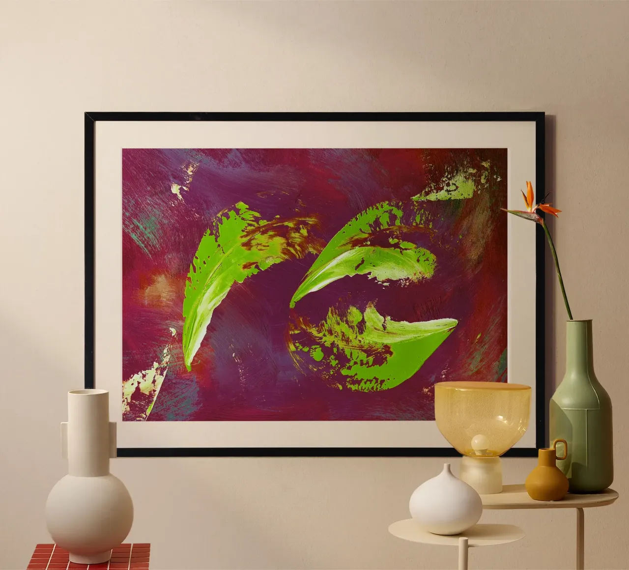 IDEAL GIFT 66 invers poster con telaio in plastica da Thierry Vobmann Abstract painting