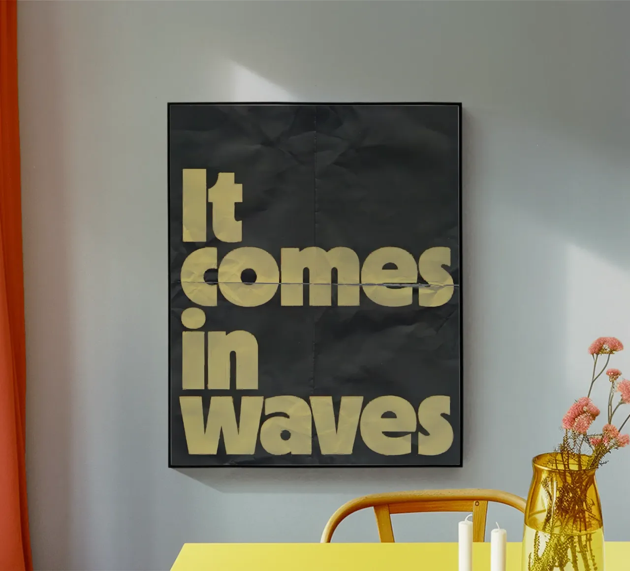 it comes in waves plexiglass da Type & Tape