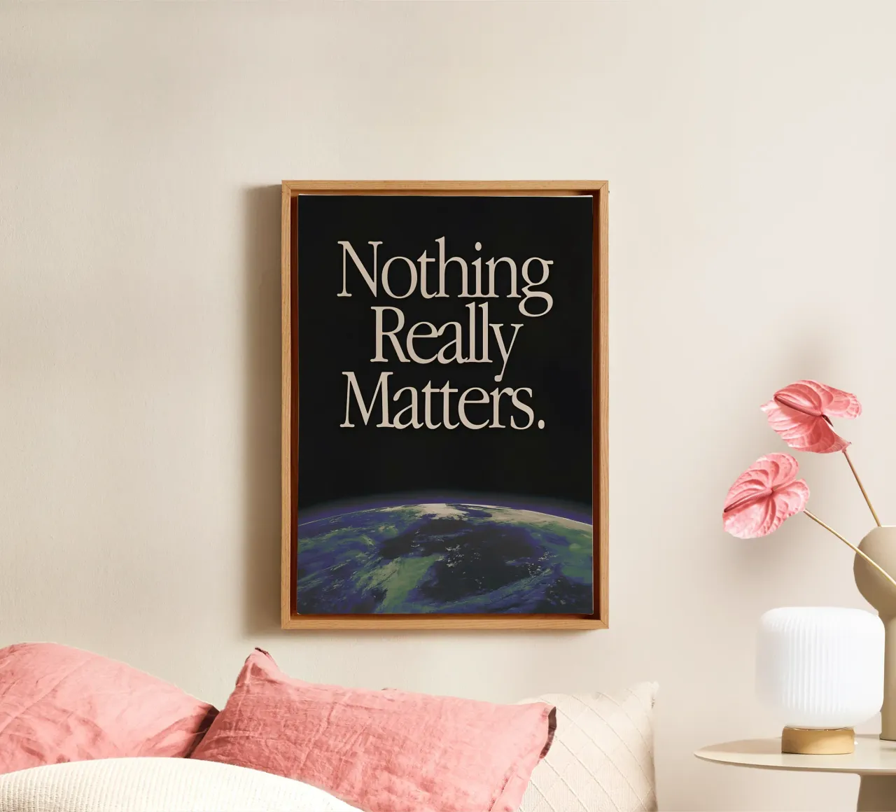 'Nothing Really Matters' tela con Cornice a cassetta da Type & Tape