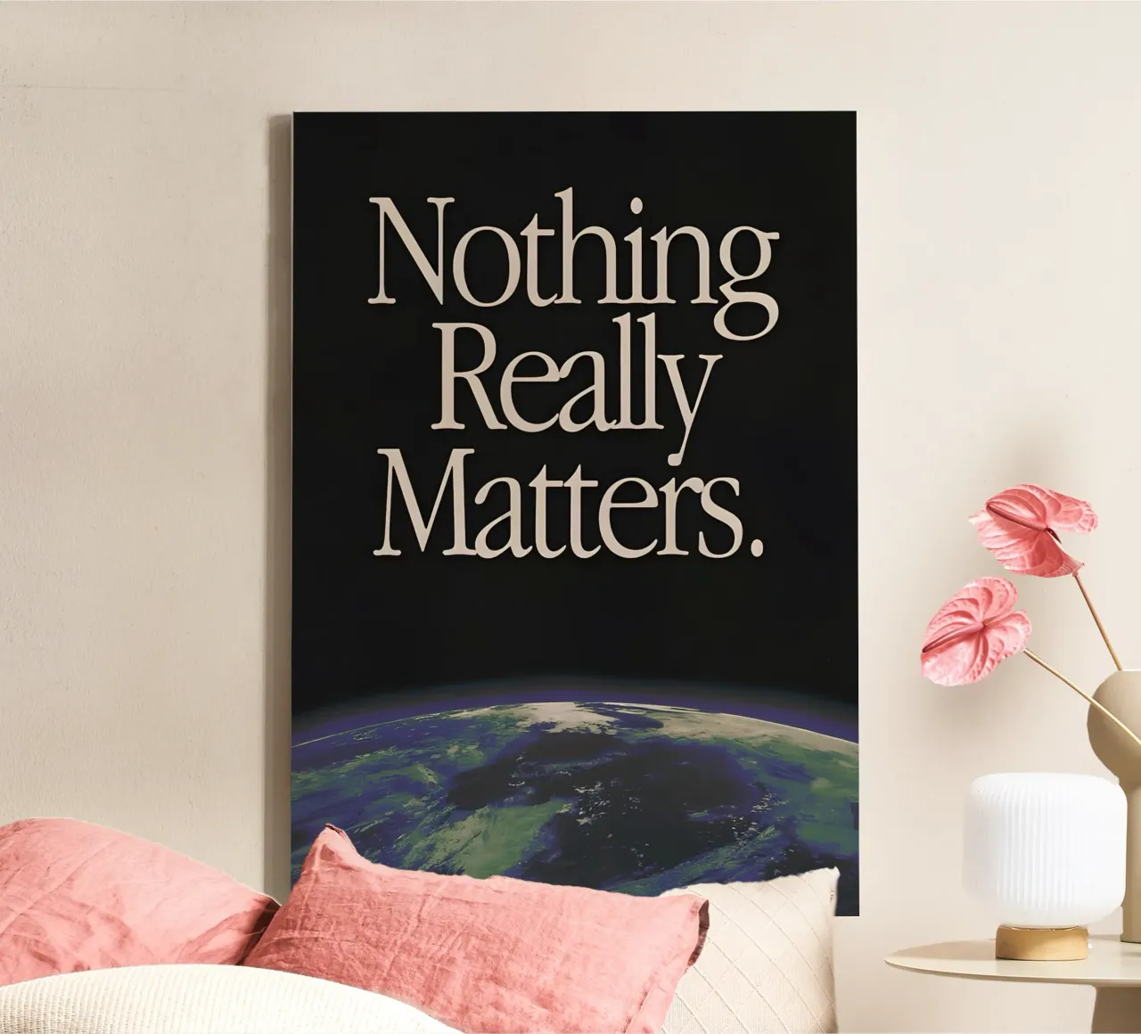'Nothing Really Matters' tela con Cornice a cassetta da Type & Tape