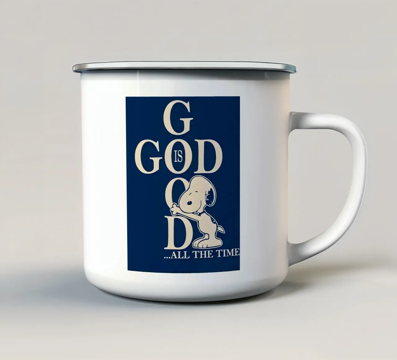 'GỌD GOOD..ALL THE TIME' tazza in smalto da Type & Tape