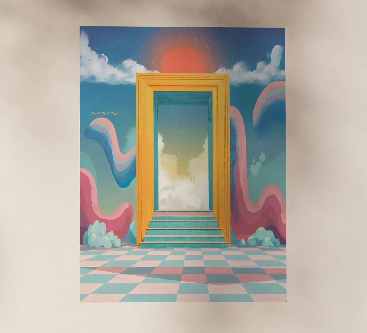 Portal onírico a otra parte lámina retroiluminada de Plain Thoughts
