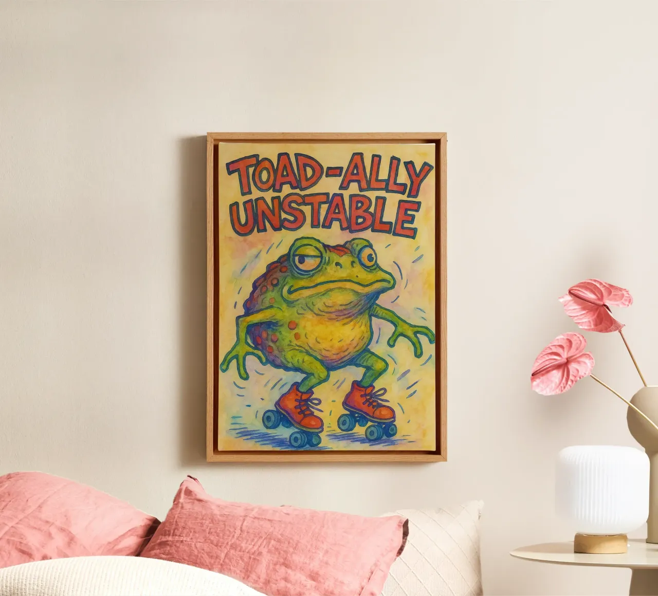 Kröte ally unstable Frosch Leinwand mit Schattenfugenrahmen von kadilans