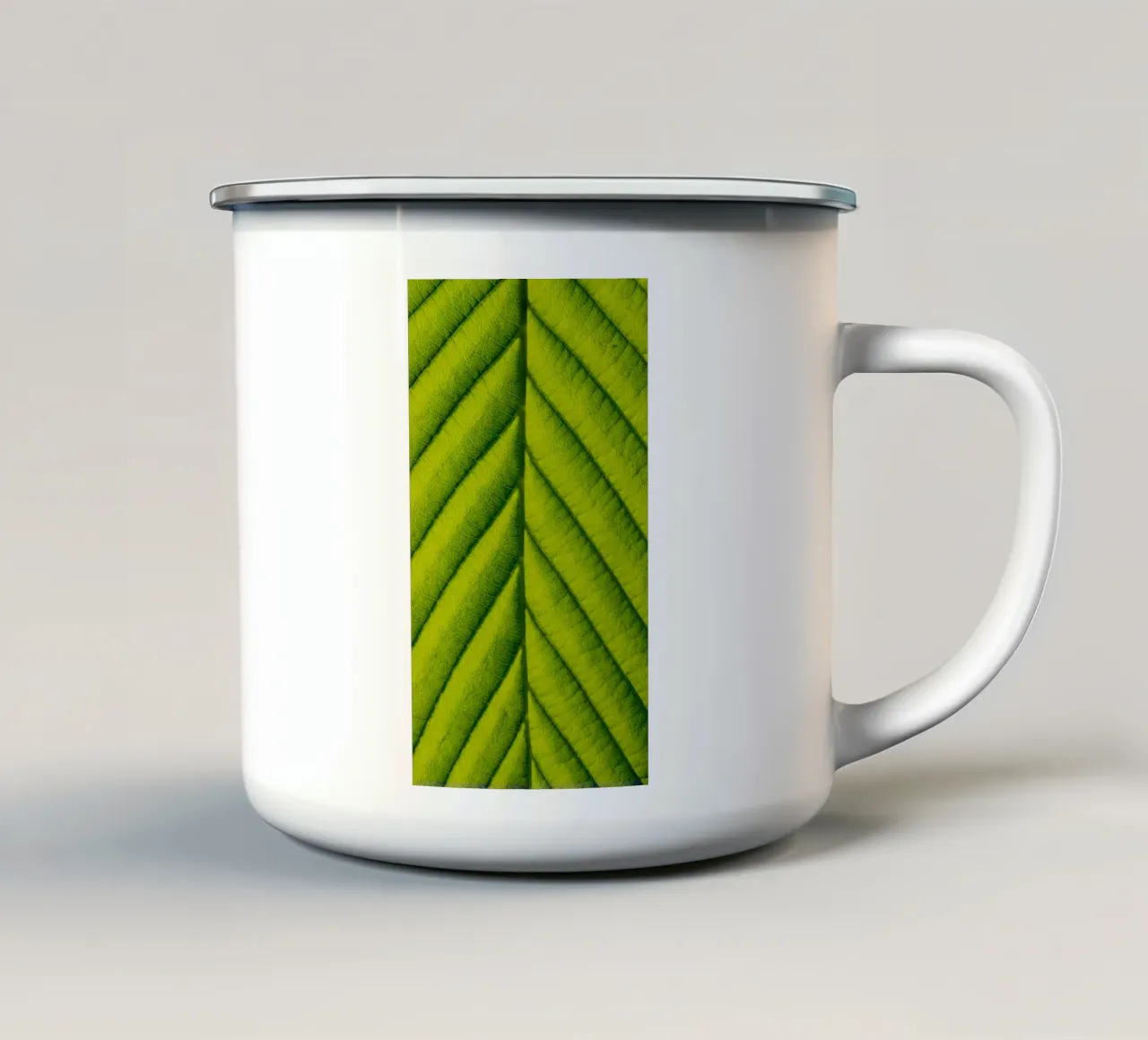 Foglia verde tazza in smalto da anderm