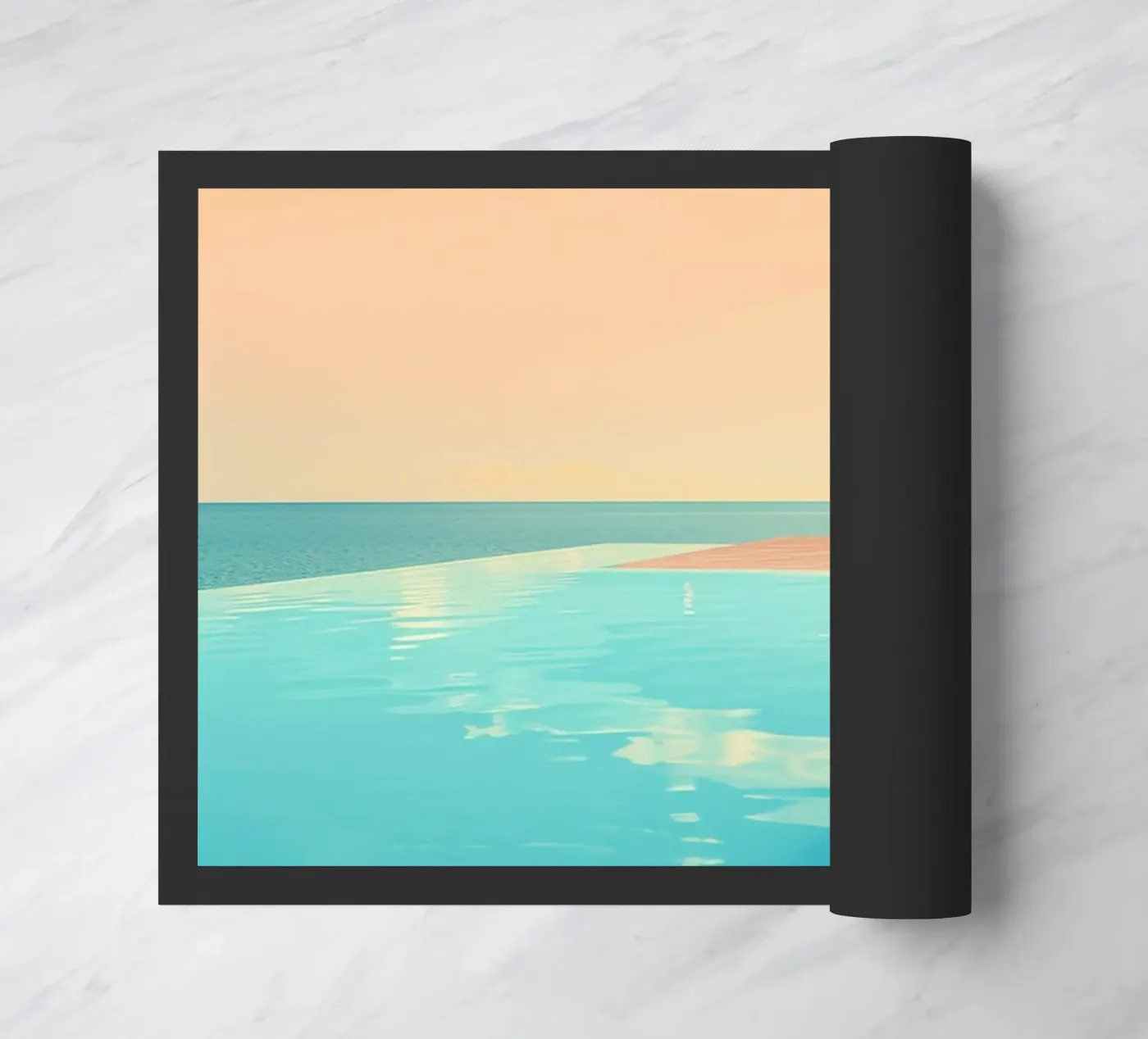 Poolside Peace doormat by Tinyverse Studio