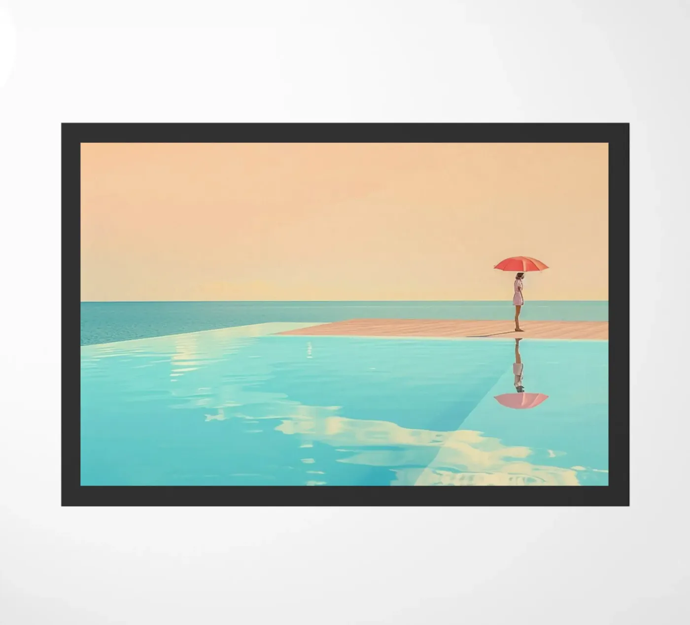 Poolside Peace doormat by Tinyverse Studio