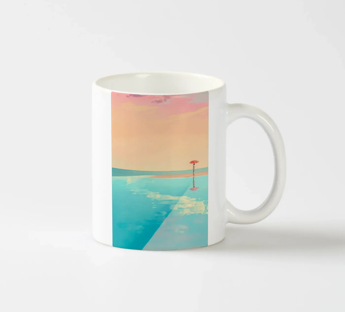 Poolside Peace ceramic mug by Tinyverse Studio