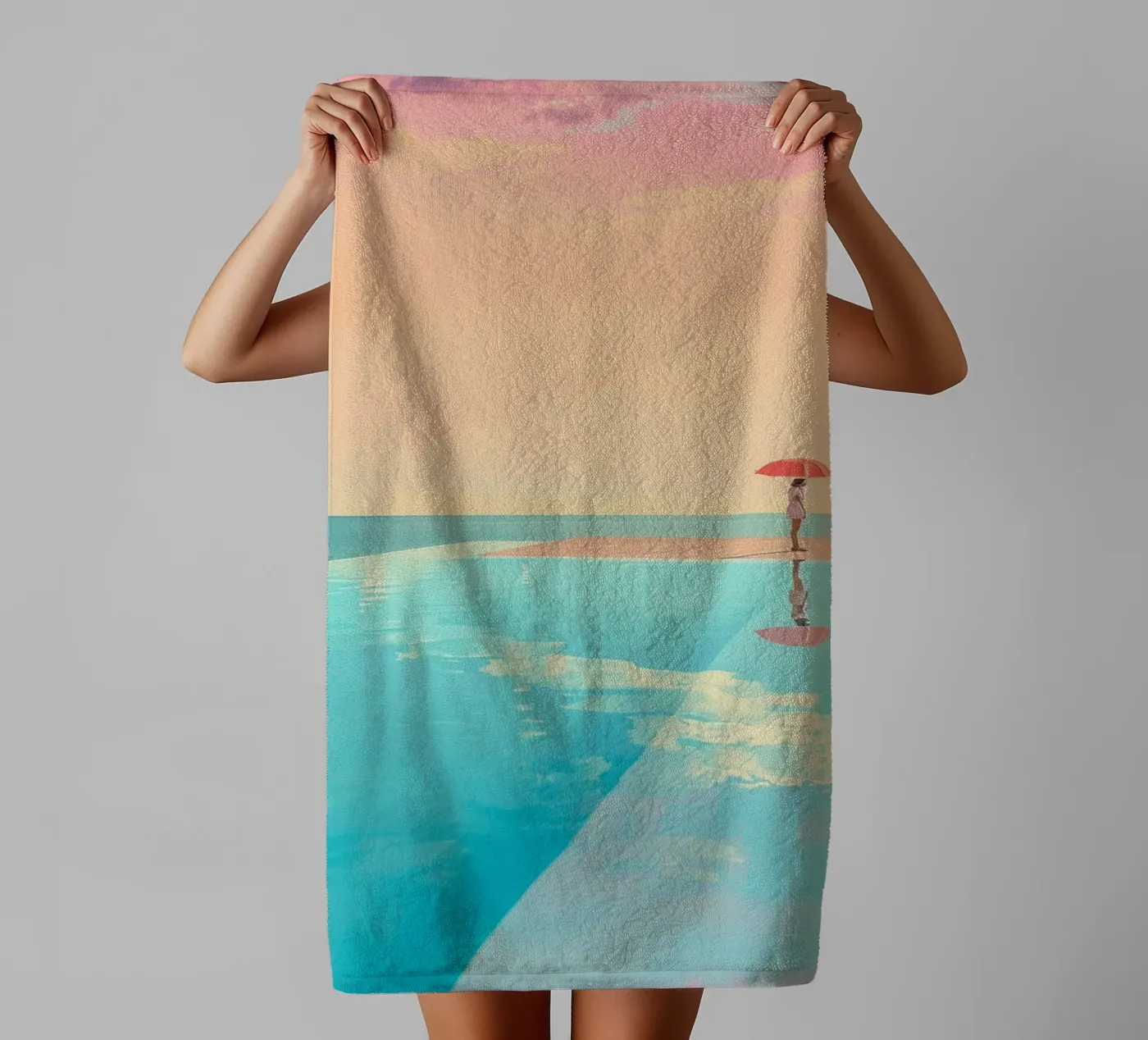 Poolside Peace towel by Tinyverse Studio